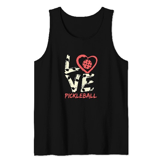 Love Pickleball Paddle Player Sports Lover Coachs Graphic Tank Tops