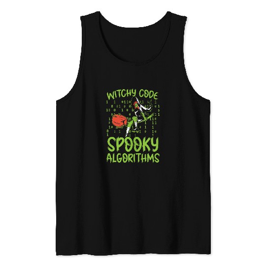 Witchy Code Spooky Algorithms Programmer Halloween Tank Tops