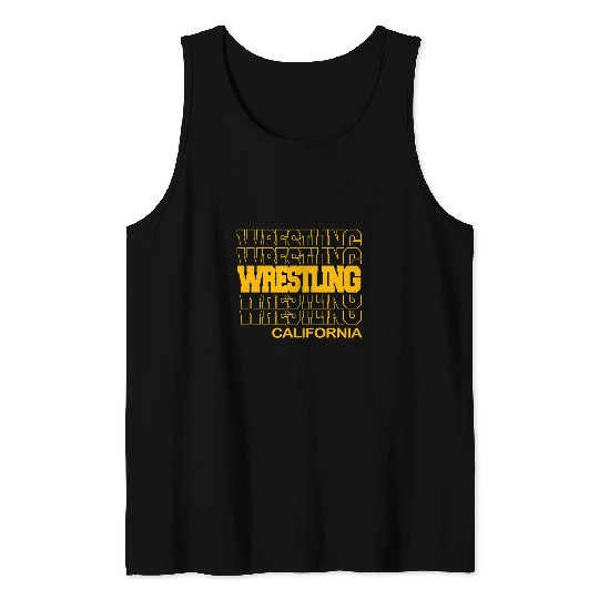 Wrestling californias in Modern Stacked Lettering Tank Tops