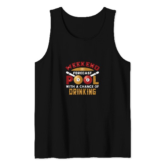 mens weekend ecast play billiards drinking beer Tank Tops