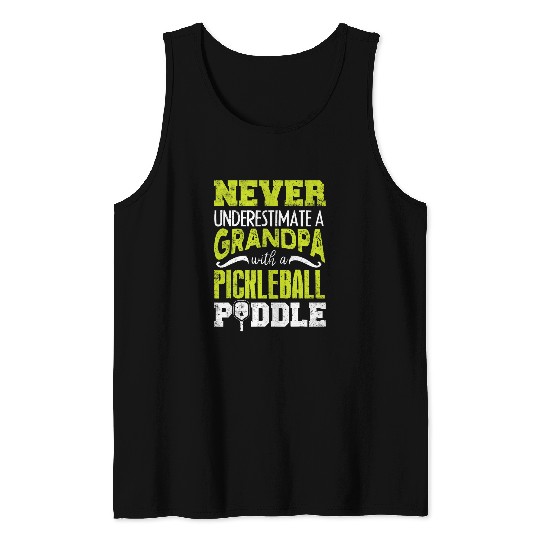Funny Pickleball Paddle Graphic for Men Pickleball Player Tank Tops