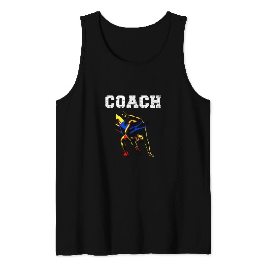 Wrestling Coachs Design Wrestling Instructor Teacher Tank Tops