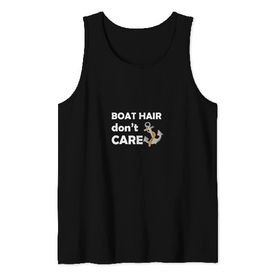 Boat Hair Dont Care Boating Cruise Summer 2 Tank Tops