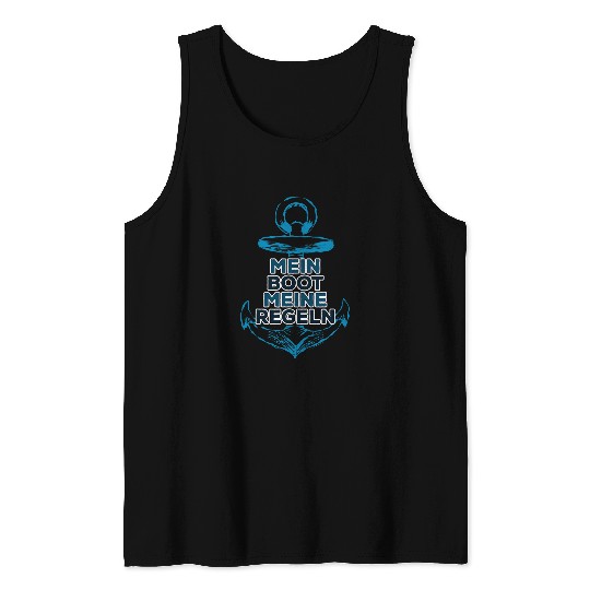 Mein Boot meine Regeln Captain Saying for Boat Driving Licence Tank Tops