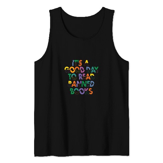 Book Lovers Good Day To Read Banned Books Librarian Apparel Tank Tops