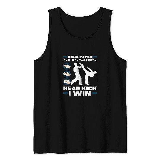 Taekwondo Lover Rock Paper Scissors Funny Taekwondo Tank Tops