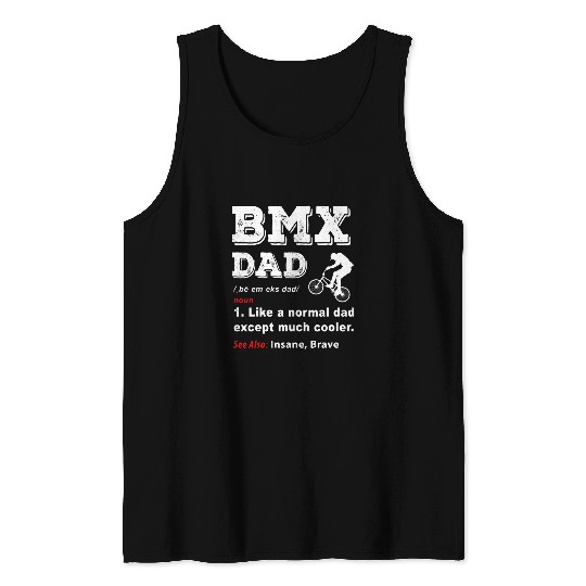 Mens BMX bicycle biking vintages biker definition funny dad gift Tank Tops
