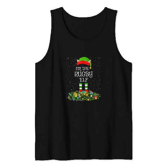 Matching Family Group Im The Rugby Elf Christmas 2 Tank Tops