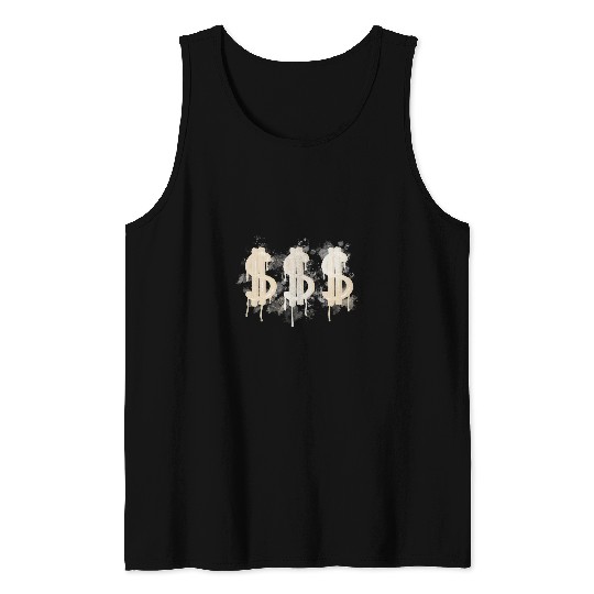 Dollar Sign in Art of Graffiti Sprayer Tank Tops