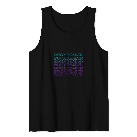 Book Reader Reading Bookworm Retro Tank Tops