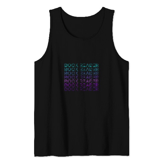 Book Reader Reading Bookworm Retro Tank Tops