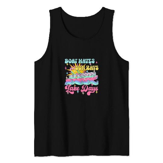 Boat Waves Sun Rays Lake Days Summer Vacation Hawaii Beach 2 Tank Tops