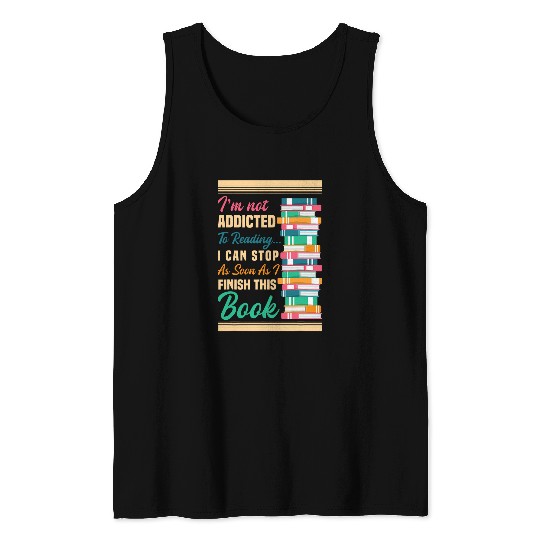 Reading Book Lover Library Bookworm Librarian Reader Books 1 Tank Tops