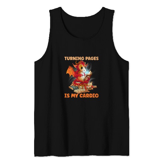 Reading Book Turning Pages Is My Cardio Tank Tops