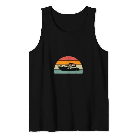 boat yacht vintages sailor gift personalised captain Tank Tops