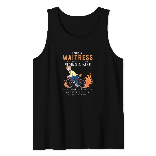 Waitress Like Riding Bike Cyclist Funny Tank Tops