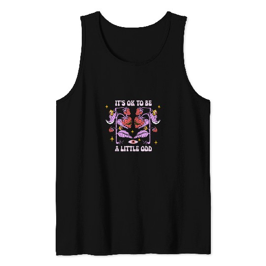 It s Ok To Be A Little Odd Strawberries Halloween Tank Tops