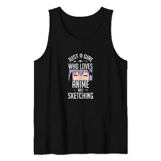 Anime Sketching Japanese Cosplay Tank Tops