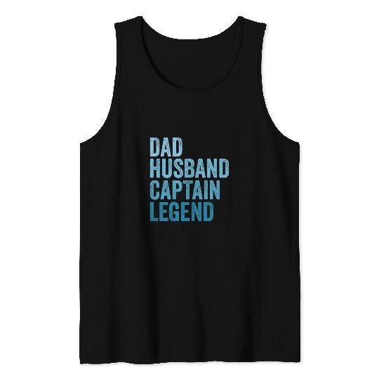 Mens Dad Husband Captain Legend Pontoon Tank Tops