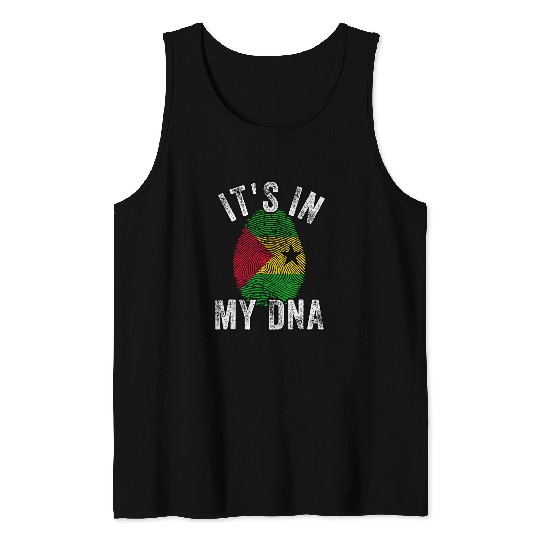 Funny its in my DNA Sao Tome and Principe flag Fingerprint Tank Tops