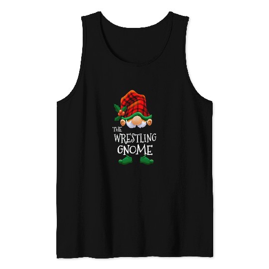 Wrestling Gnome Funny Matching Family Christmas Party Pajama Tank Tops