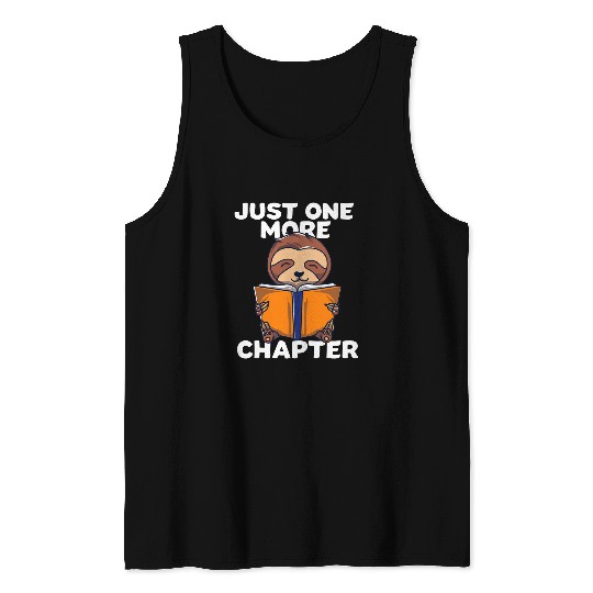 Sloth Book Chapter Reader Cute Pet Animal Gift Tank Tops
