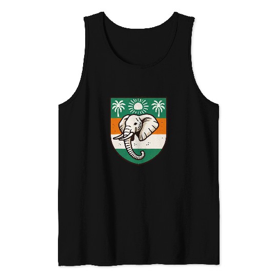 Ivory Coast Ivorian Elephant Flag Wear Tank Tops