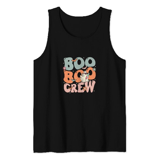 Funny nursess Boo Boo Crew Halloween nurses Groovy ghostss Cute Tank Tops