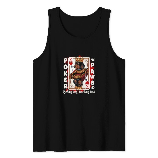Pokers Paws King of Hearts Dachshund owner Tank Tops