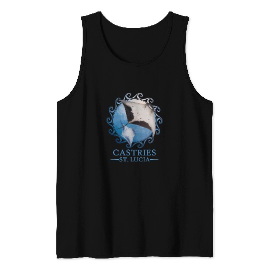 Castries St Lucia Stingray Manta Ray Ocean Animals Tank Tops