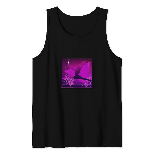 Palm Trees Cheerleader Cheer Practice Vaporwave Cheerleading Tank Tops