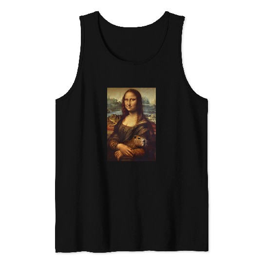Funny Mona Lisa capybaras Painting Art Portrait Men Women Tank Tops