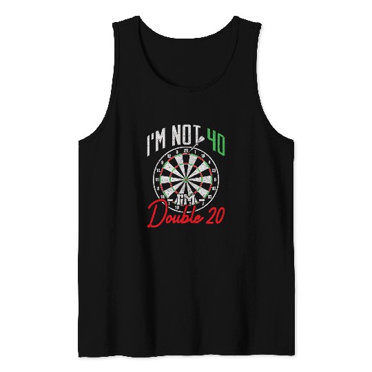 40th Birthday Dart Player 40 Years Darts Tank Tops