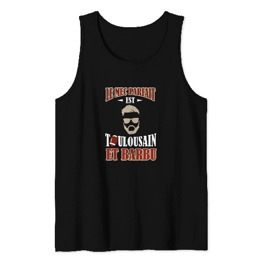 Mens Le mec parfait est Toulousain et barbu supporter fan rugby Tank Tops