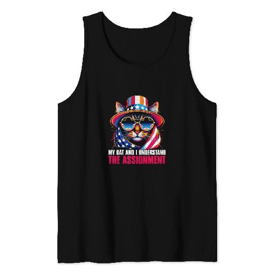 My Cat And I Understand The Assignment Democrat Liberal 2024 2 Tank Tops