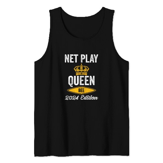 Net Play Queen Bee 2024 Edition Funny Pickleball Game Women Tank Tops