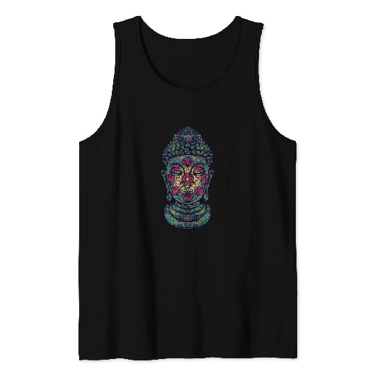 Buddha Om Karma Chakra Mandala Hindu Yoga Namaste Tank Tops