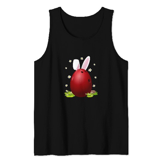 cute bowling easter egg bunny easter day men women Tank Tops