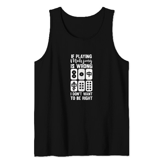 Funny Mahjong Player Chinese Board Gaming Fan Solitaire Tank Tops