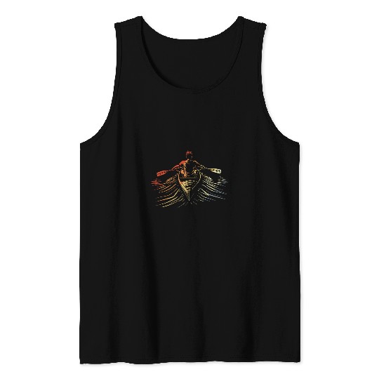 90s Rowing Boy Drawing Racing Shell for Boys Tank Tops