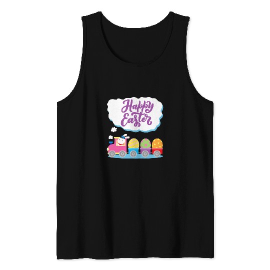 Easter Bunny Egg Hunt Train with Bunny Conductor Tank Tops