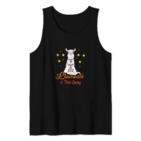 Funny Llamastay 6 Feet Away Llama Namaste Yoga 1 Tank Tops