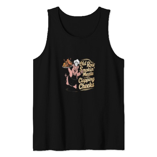 OldRow Smokin Meats And Clapping Cheeks Funny BBQ Tank Tops