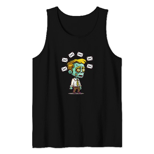 Zombie With Emails Design Supervisor Tank Tops