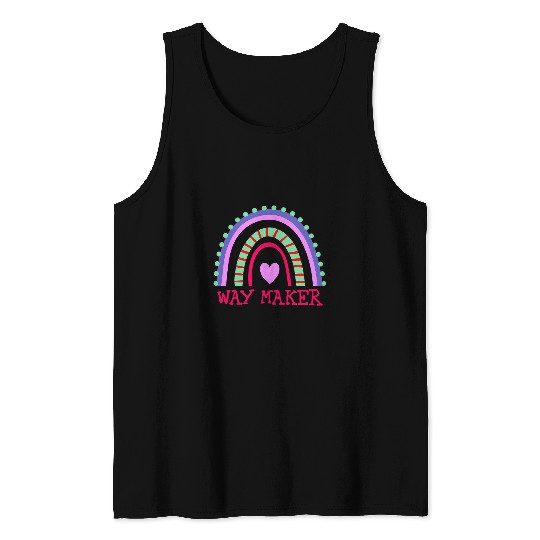 Way Maker Miracle Worker Promise Keeper Faith Light Verse Tank Tops