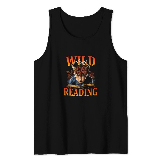 Wild About Reading Cute Teacher Students Kids Youth Tank Tops