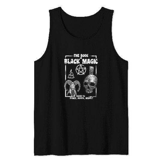 Edgy Gothic Alt Clothing Black Magic Graphic Tank Tops