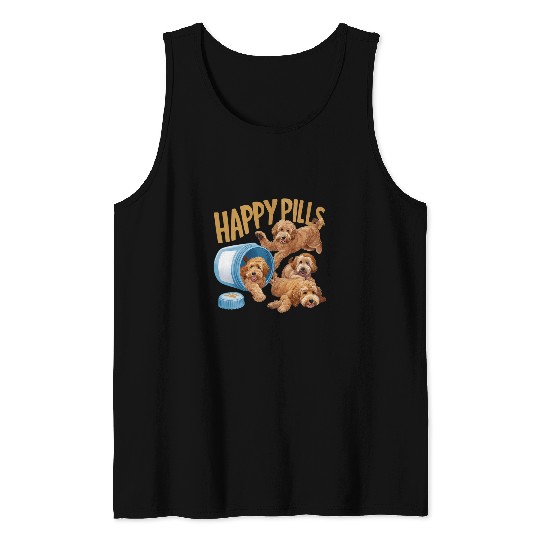 Cute Goldendoodle Lovers Happy Pills for Dog Lovers Tank Tops