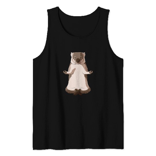 Funny Yoga Wombat Tank Tops