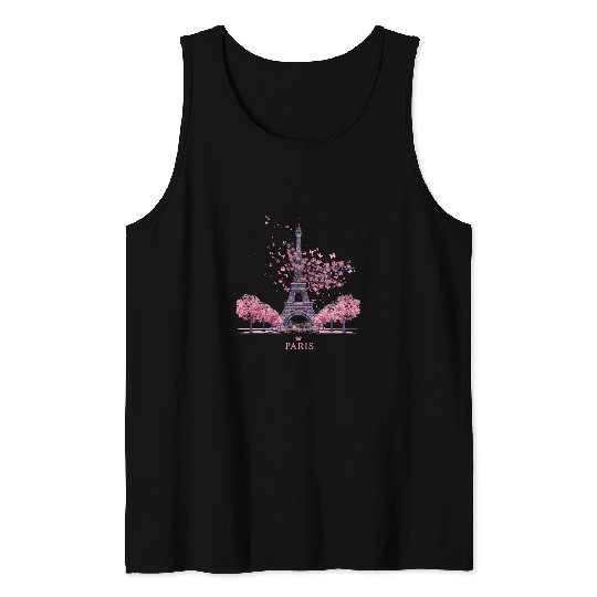 Paris Eiffel Tower The Sign Of Love France Parisian homess Tank Tops